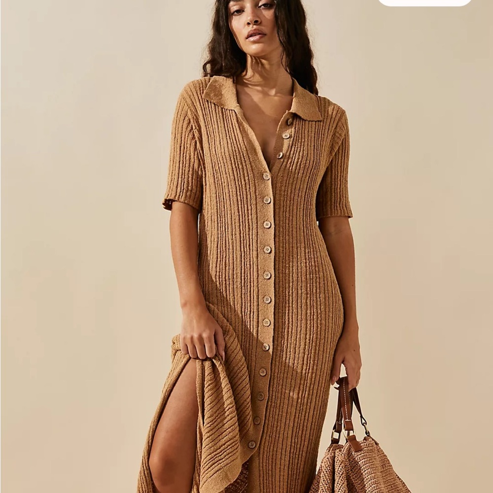 Free People Cream Midi Dress